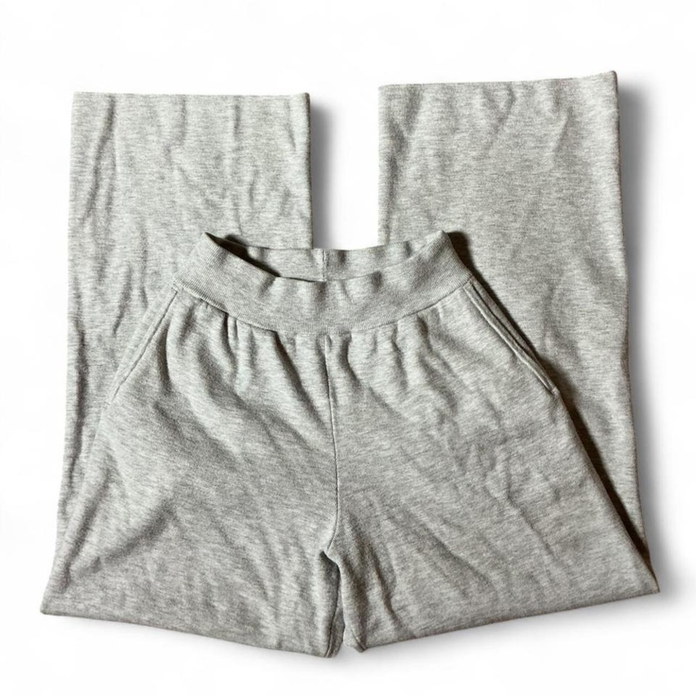 Uniqlo Women Heather Gray Wide Leg Knit Lounge Pants Small 472116-44-02
